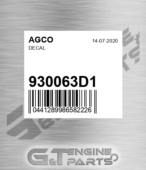 930063D1 Decal