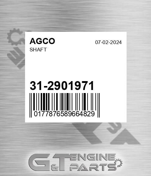 31-2901971 Shaft for AGCO