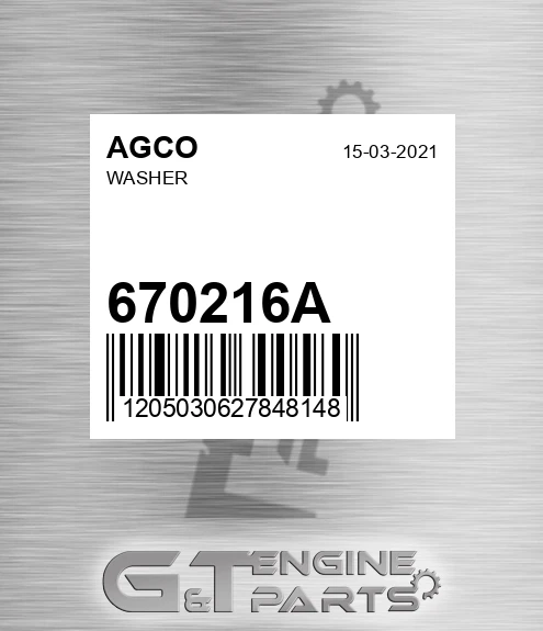 670216A Washer for AGCO