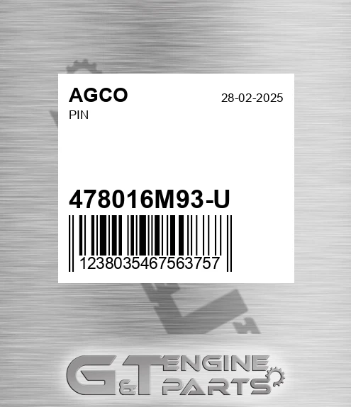 478016M93-U Pin for AGCO