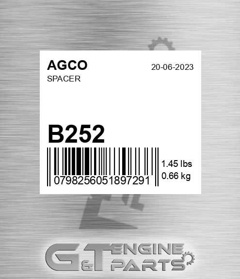 B252 AGCO Spacer