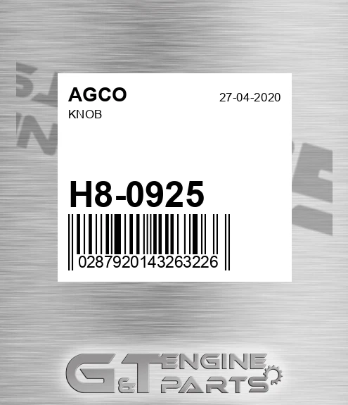 H8-0925 Knob for AGCO