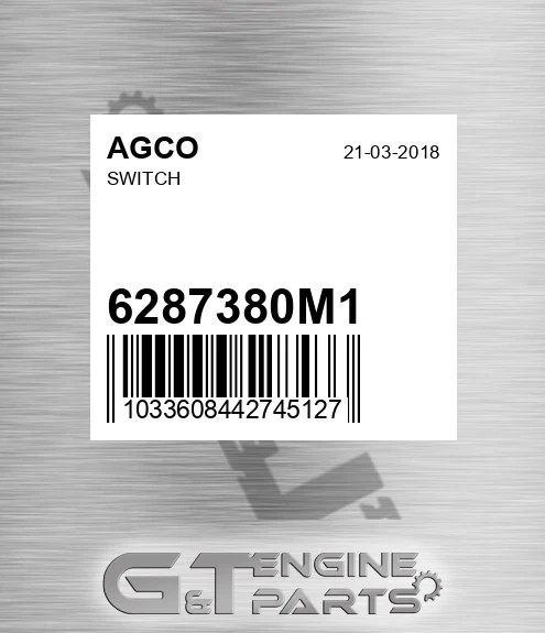 6287380M1 AGCO Switch