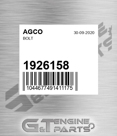 1926158 Bolt for AGCO