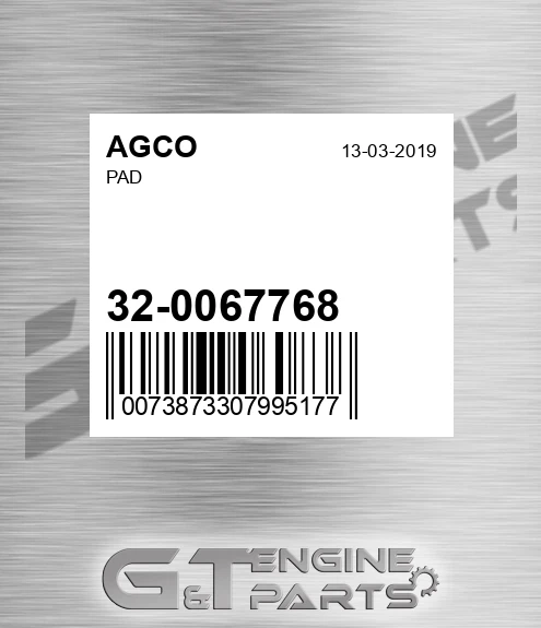 32-0067768 Pad for AGCO