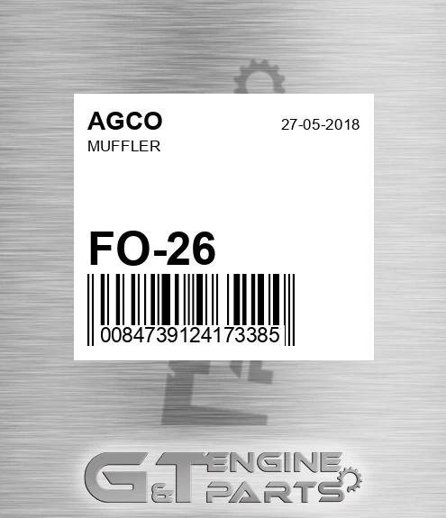 FO-26 Muffler for AGCO