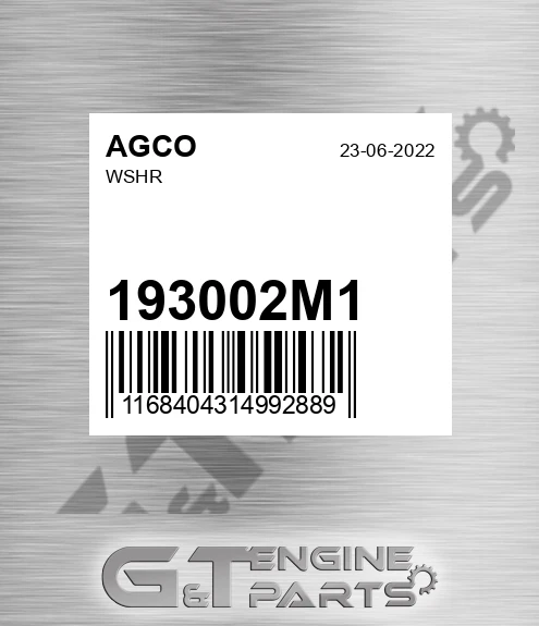 193002M1 Wshr for AGCO