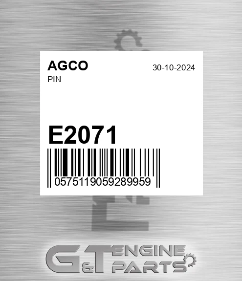 E2071 Pin for AGCO