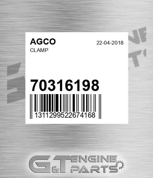 70316198 Clamp for AGCO
