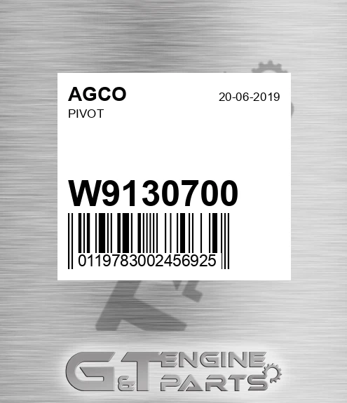 W9130700 Pivot for AGCO