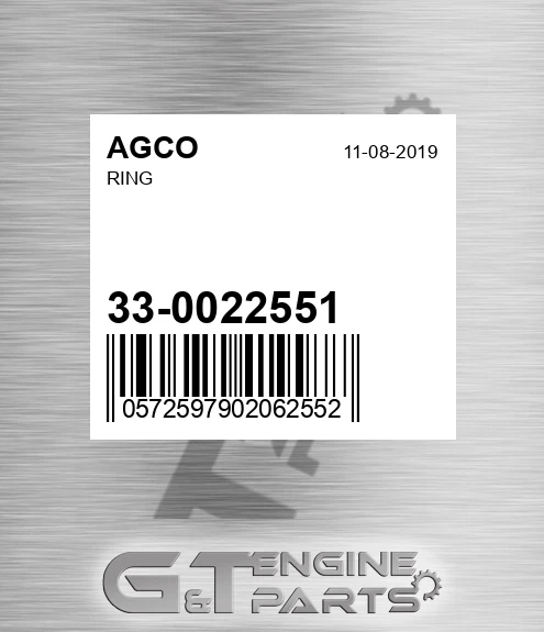 33-0022551 Ring for AGCO