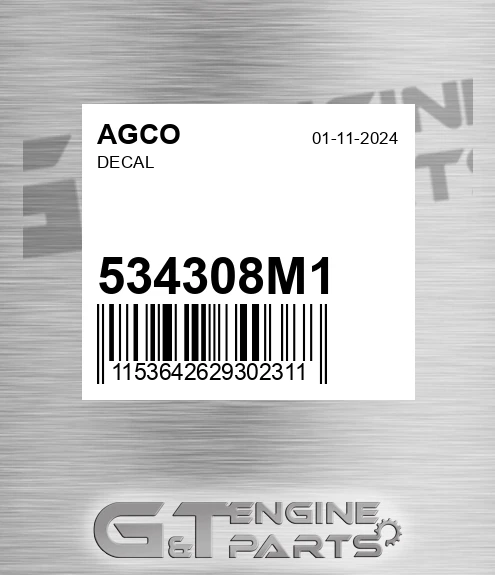 534308M1 AGCO Decal