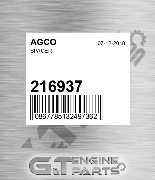 216937 Spacer for AGCO