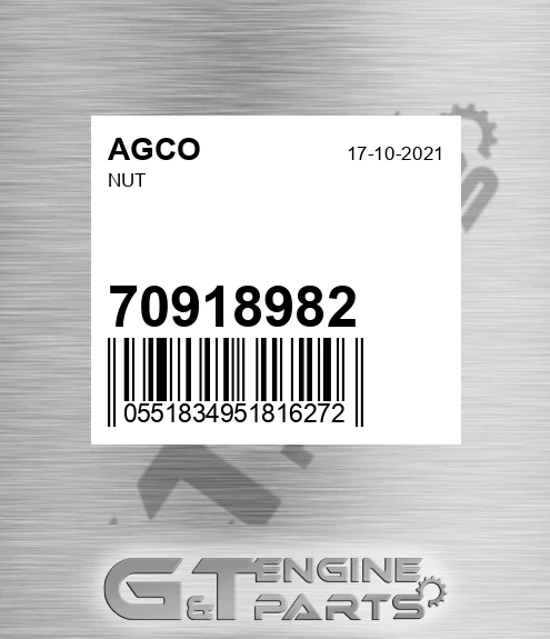 70918982 Nut for AGCO