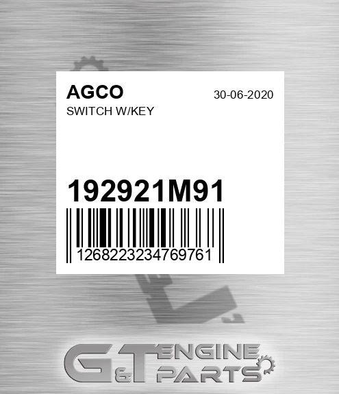 192921M91 AGCO Switch W/key
