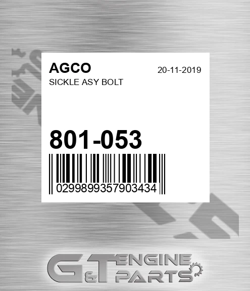 801-053 Sickle Asy Bolt for AGCO