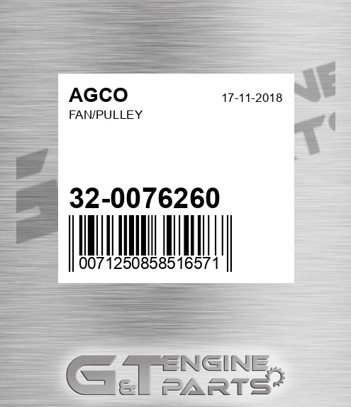 32-0076260 Fan/pulley for AGCO