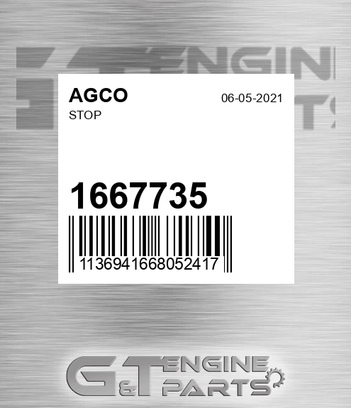 1667735 Stop for AGCO