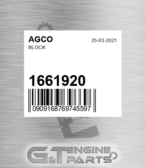 1661920 Block for AGCO