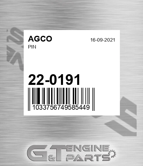 22-0191 Pin for AGCO