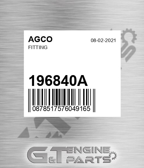 196840A Fitting for AGCO