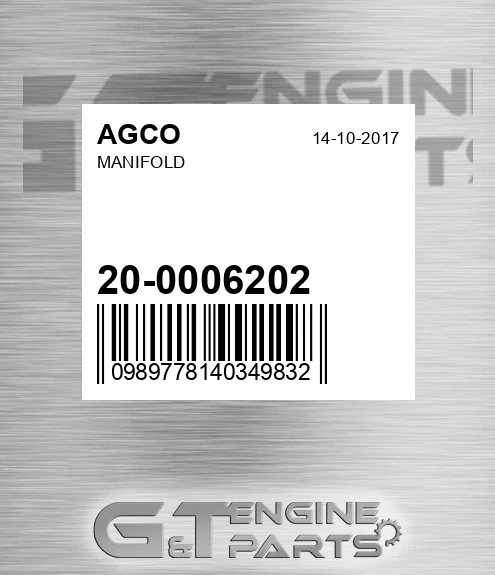 20-0006202 Manifold for AGCO