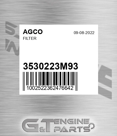 3530223M93 Filter for AGCO