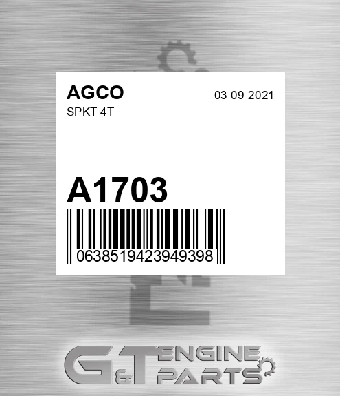 A1703 AGCO Spkt 4t