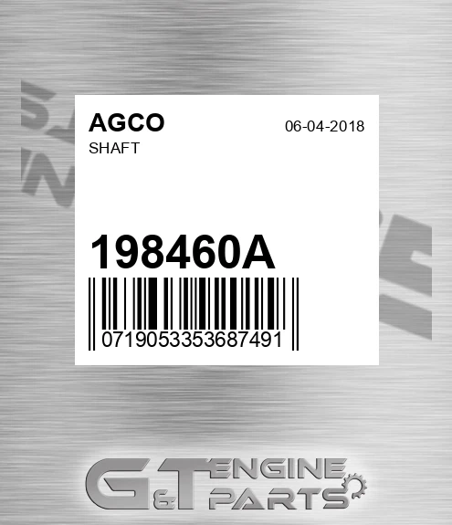 198460A Shaft for AGCO