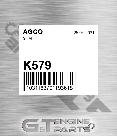 K579 Shaft for AGCO