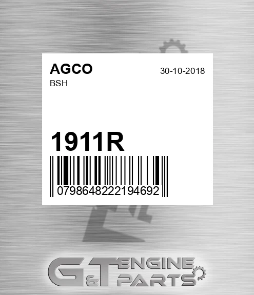 1911R Bsh for AGCO