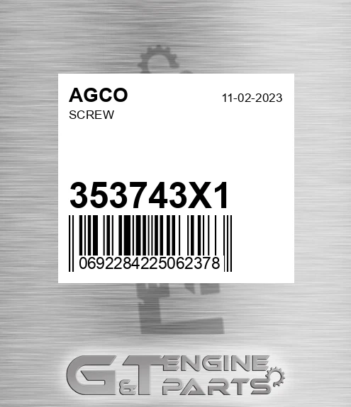 353743X1 Screw for AGCO