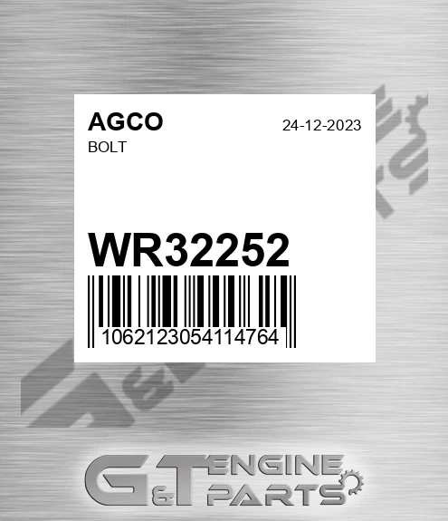 WR32252 Bolt
