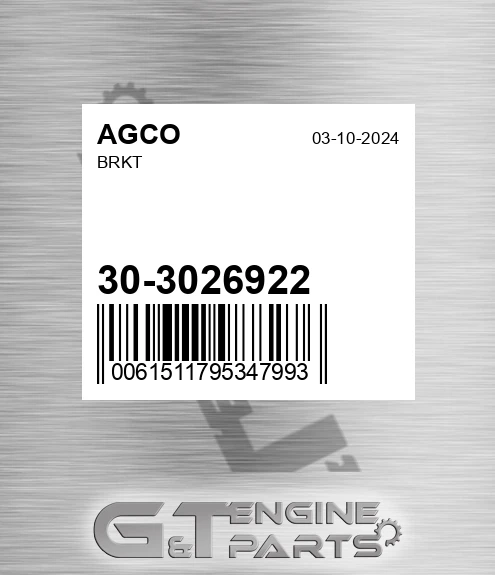 30-3026922 Brkt for AGCO