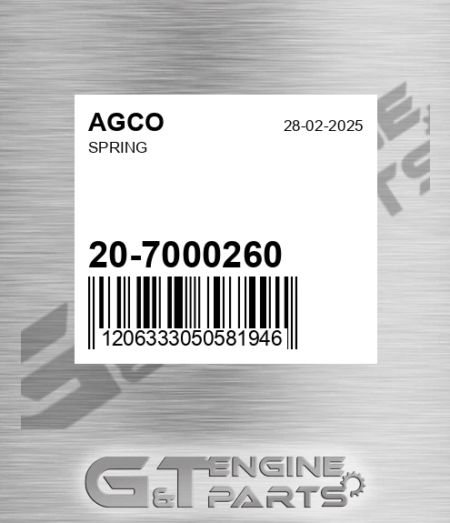 20-7000260 Spring for AGCO