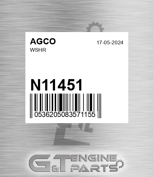 N11451 AGCO Wshr