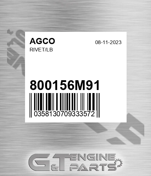 800156M91 AGCO Rivet/lb