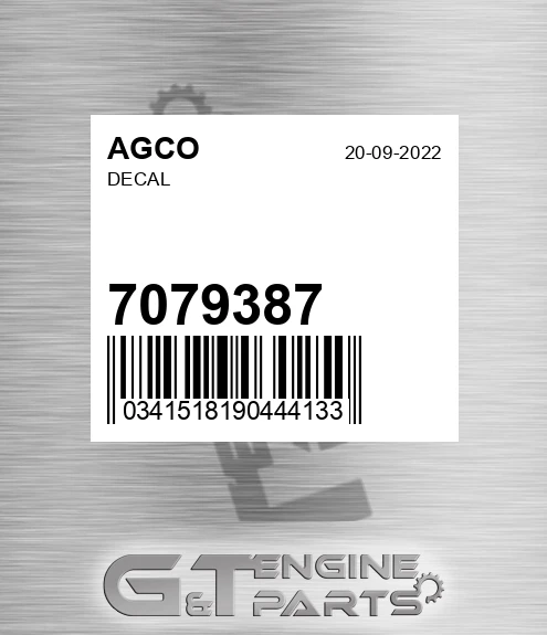 7079387 AGCO Decal