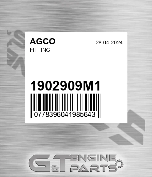 1902909M1 Fitting for AGCO