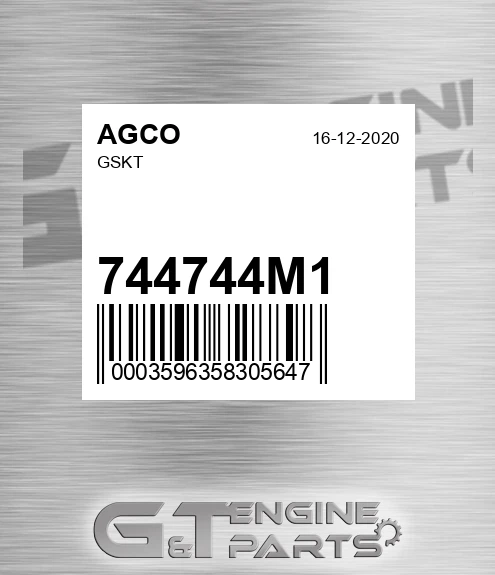 744744M1 Gskt for AGCO