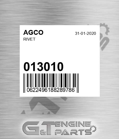 013010 AGCO Rivet
