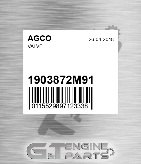 1903872M91 Valve for AGCO