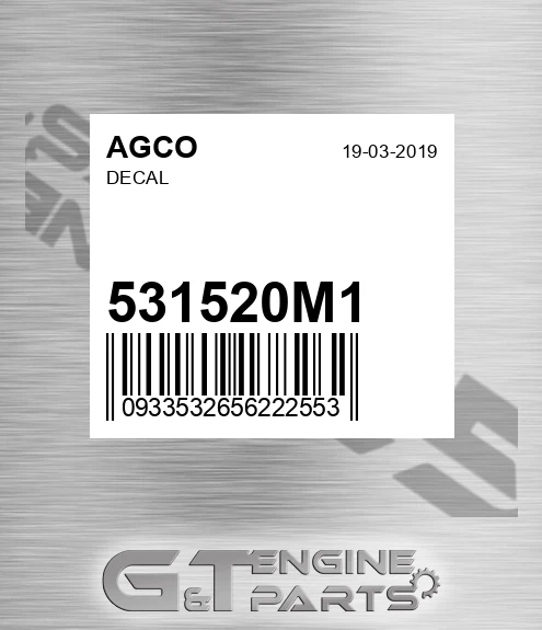 531520M1 Decal for AGCO