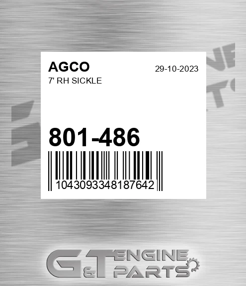 801-486 7' Rh Sickle for AGCO