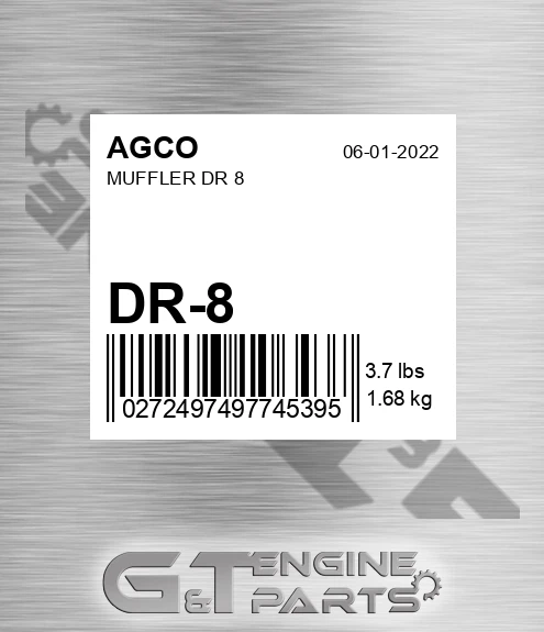 DR-8 AGCO Muffler Dr 8