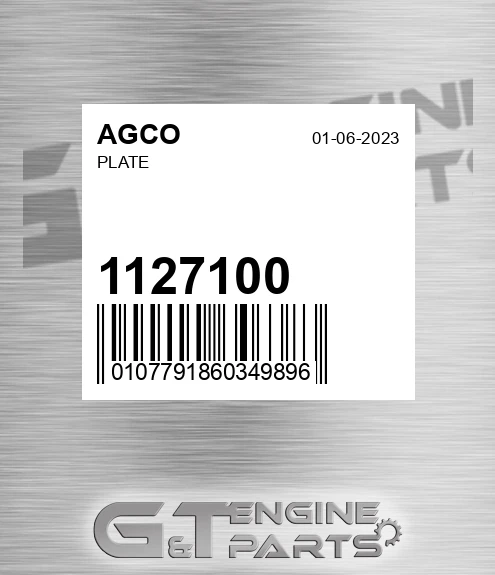 1127100 AGCO Plate