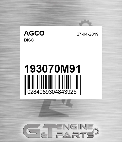 193070M91 Disc for AGCO