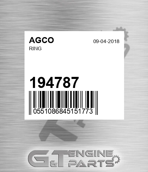 194787 Ring for AGCO
