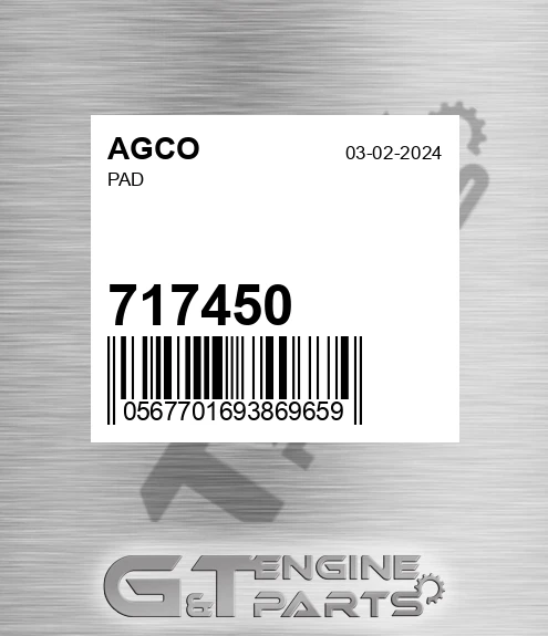 717450 Pad for AGCO