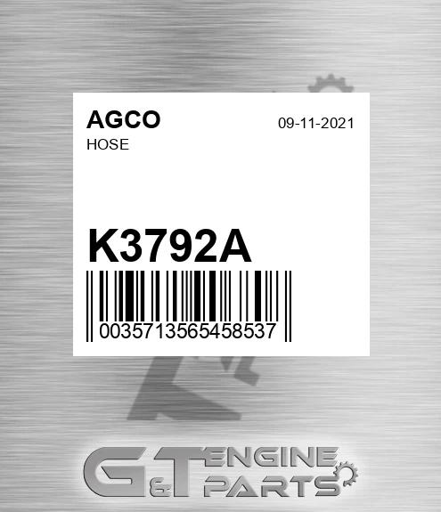K3792A Hose for AGCO